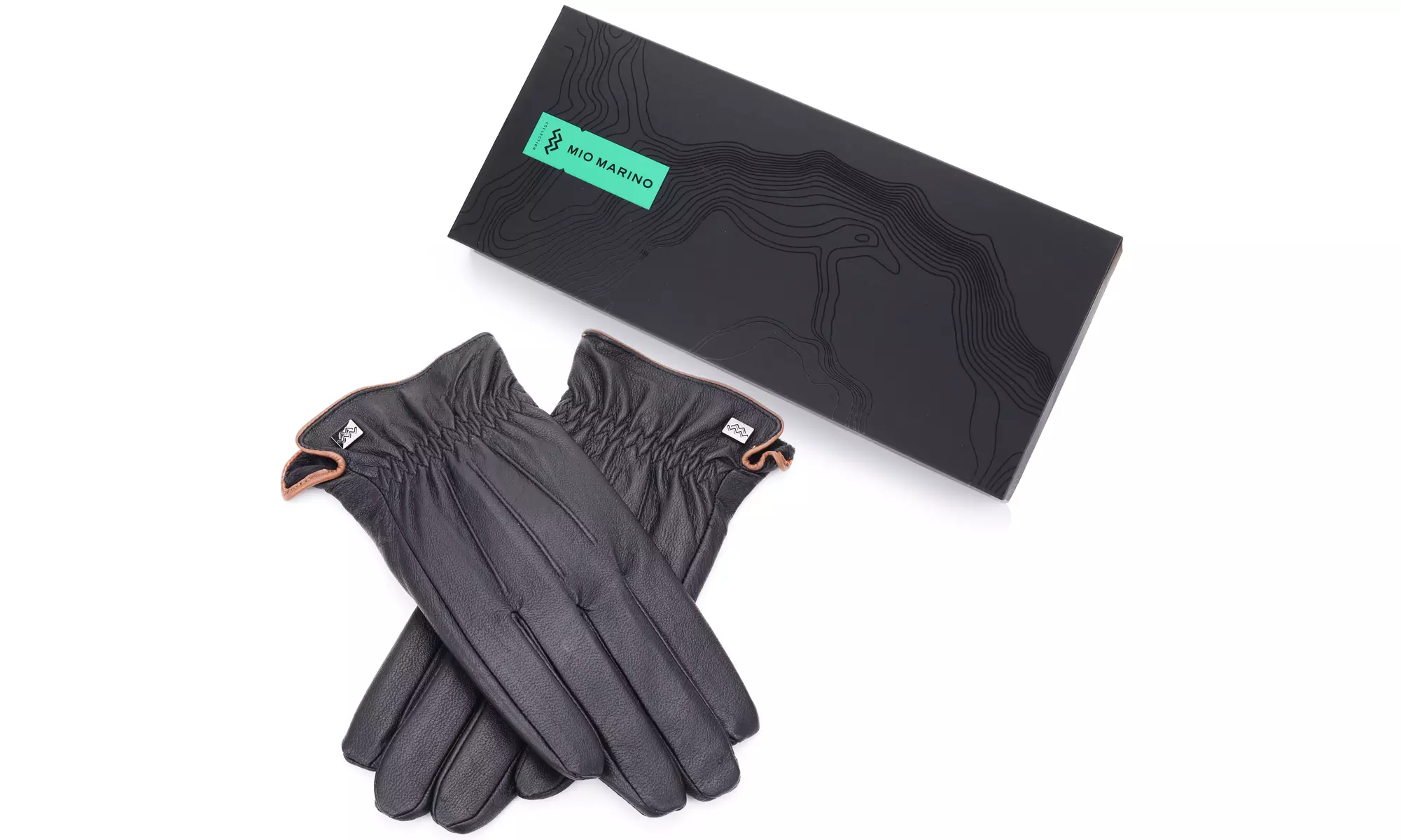 Mio Marino Men's Nappa Leather Touchscreen Driving Gloves w/ Fleece Liner