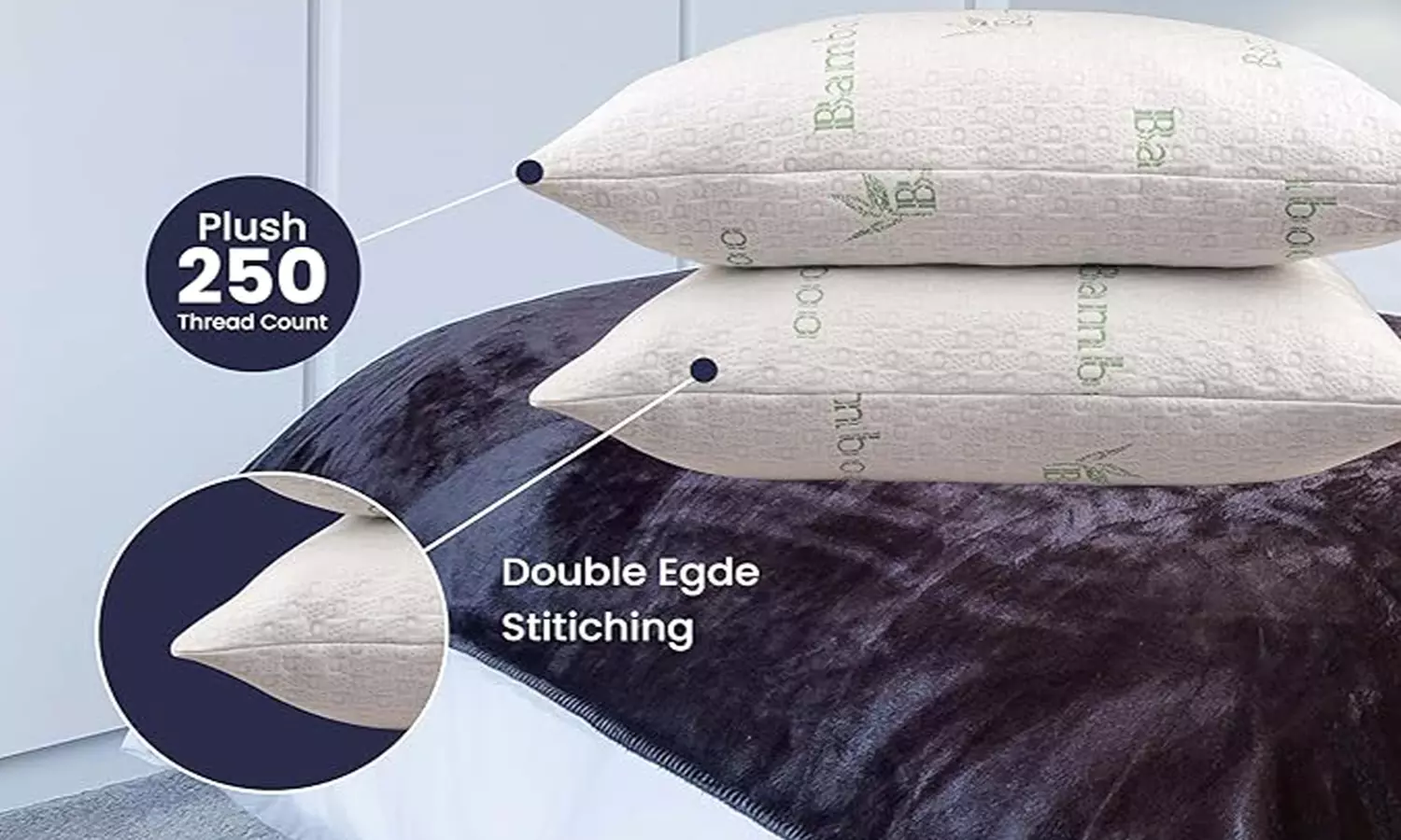 Dan River Set of Two Bamboo Cooling Down Alternative Pillows