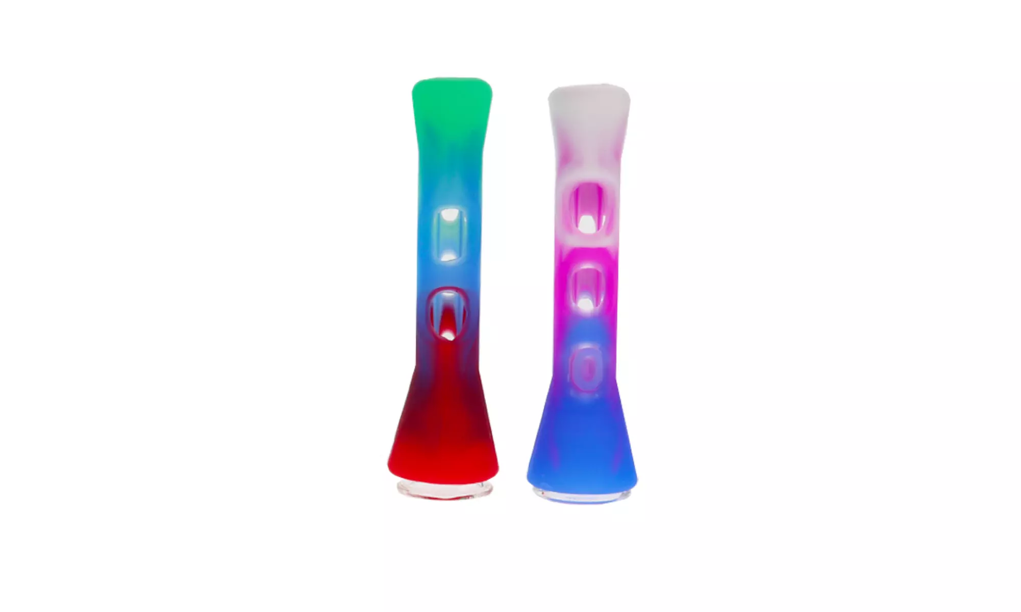 3" Straight Glass Chillum with Silicone Sleeve in Assorted Colors  - Second Medium