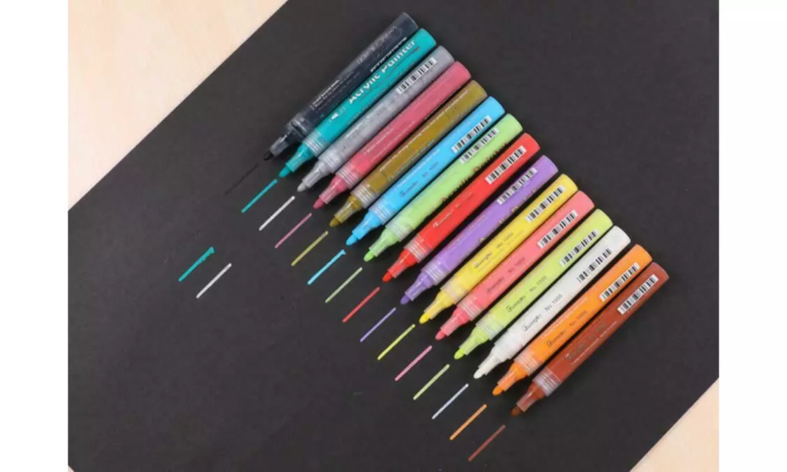 Acrylic Paint Marker Pens Set Pebble, Rock & Stone painting, Scrapbooking,Fabric