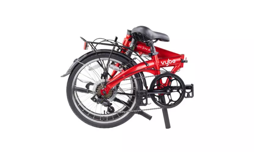 Dahon VYBE D7 Folding Bike (Red) with Dahon Foldable Carry Bag - Second Medium