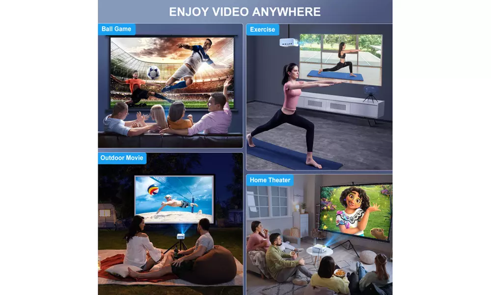 Native 1080P Full HD 9000L SOPYOU Movie Outdoor Projector 4K Supported