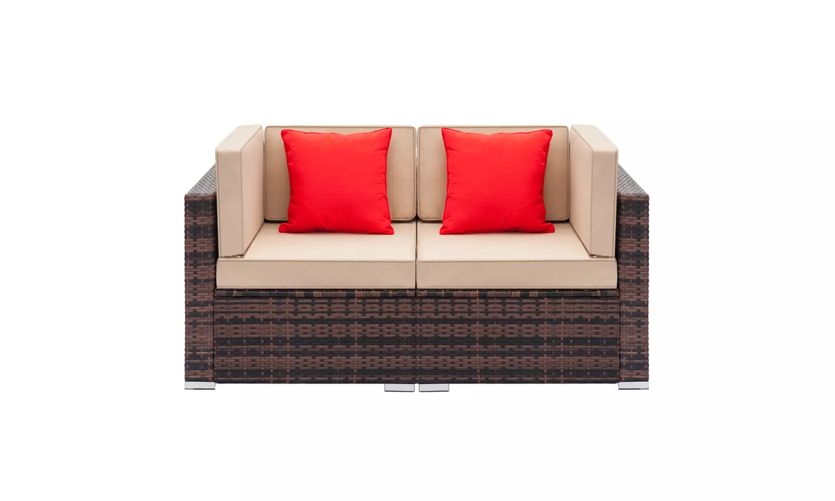 Brown Gradient Rattan Sofa Set with 2pcs Corner Sofas - Primary Image