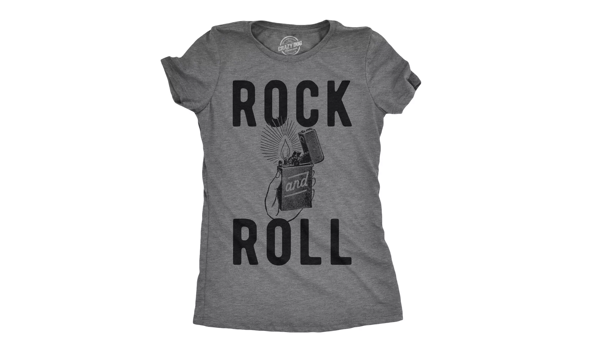 Womens Rock And Roll Lighter Tshirt Funny Music Concert Tee For Ladies - Primary Image