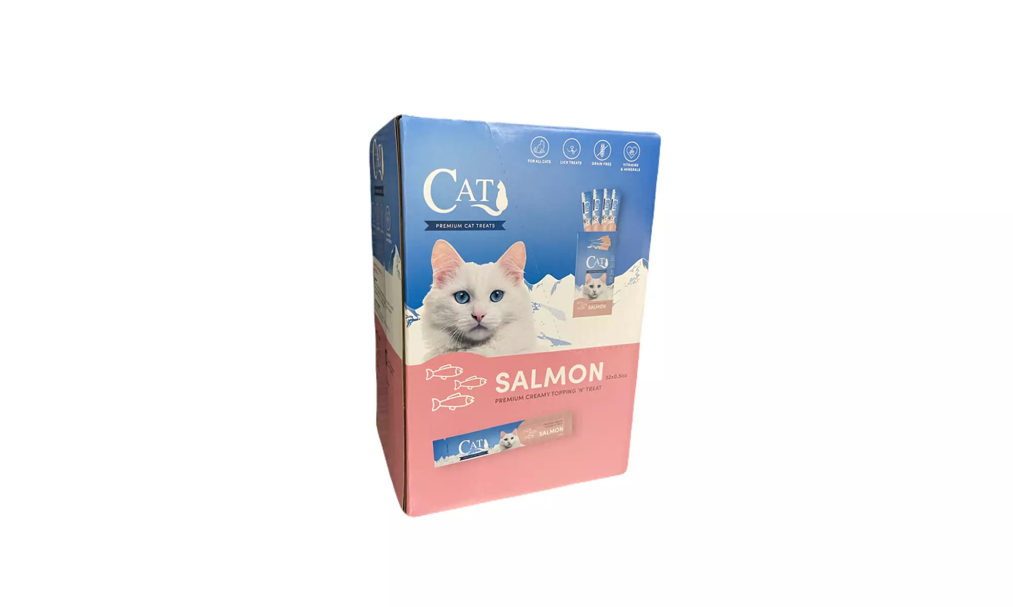 Cat by Scoochie Squeeze Up Cat Treat Chicken or Salmon 0.5 Ounce - 32 Pack
