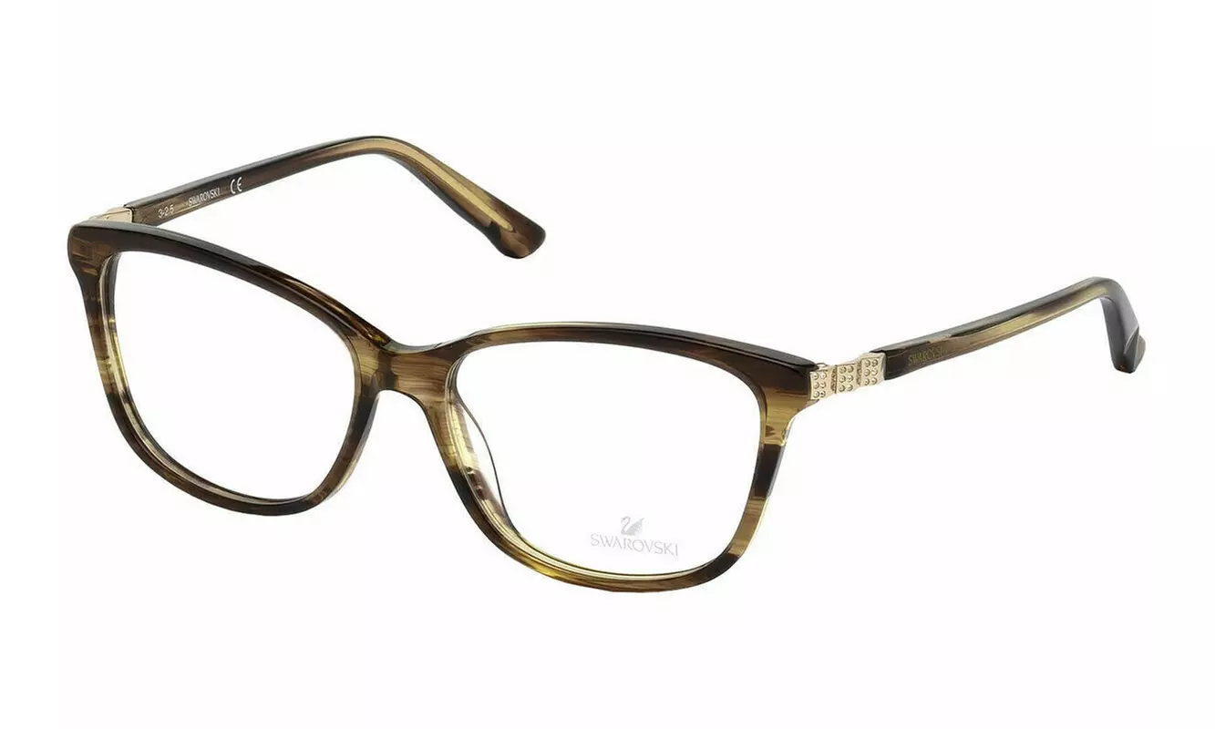Swarovski Square Optical Eyeglasses SK5185-54050 Dark Brown Frame Tortoise Shell - Primary Image