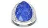 Orchid Jewelry Rhodium Plated 925 Silver 7 1/7 Carat Sodalite Ring