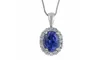 1.50 Cttw Tanzanite Pendant with Round Diamonds in 14KW - KP5257-TW