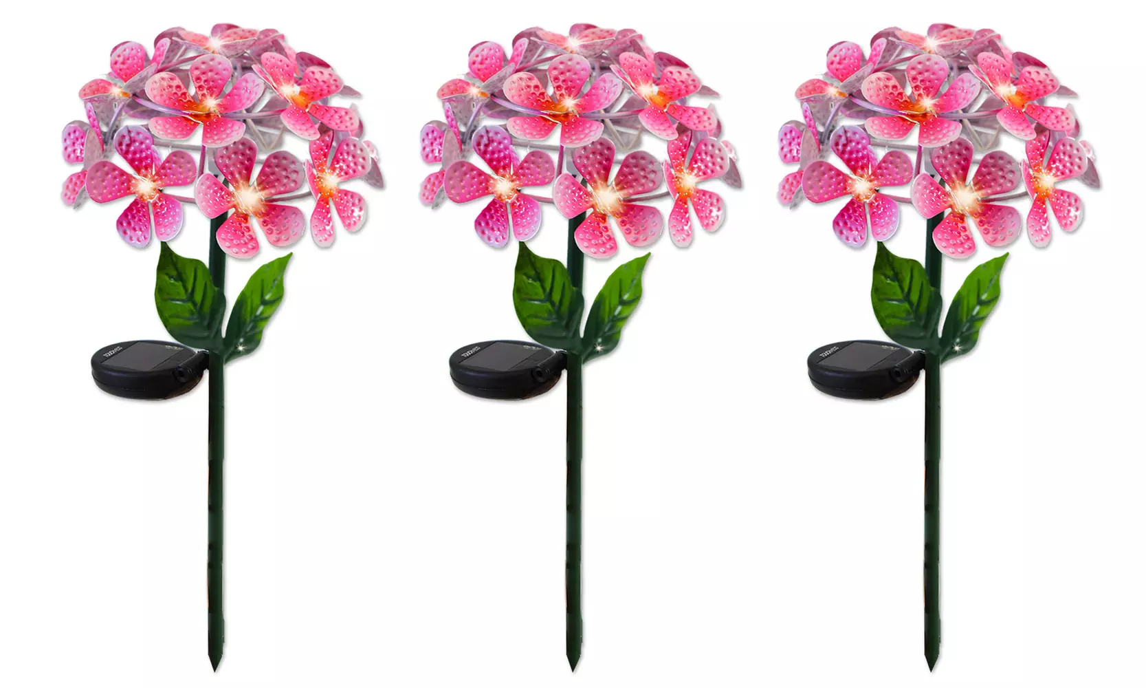Touch Of ECO Solar LED Metal Flower Stake Lights(1-,2- or 3-Pack)