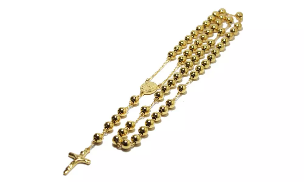 Mens Stainless Steel 24" Rosary Necklaces