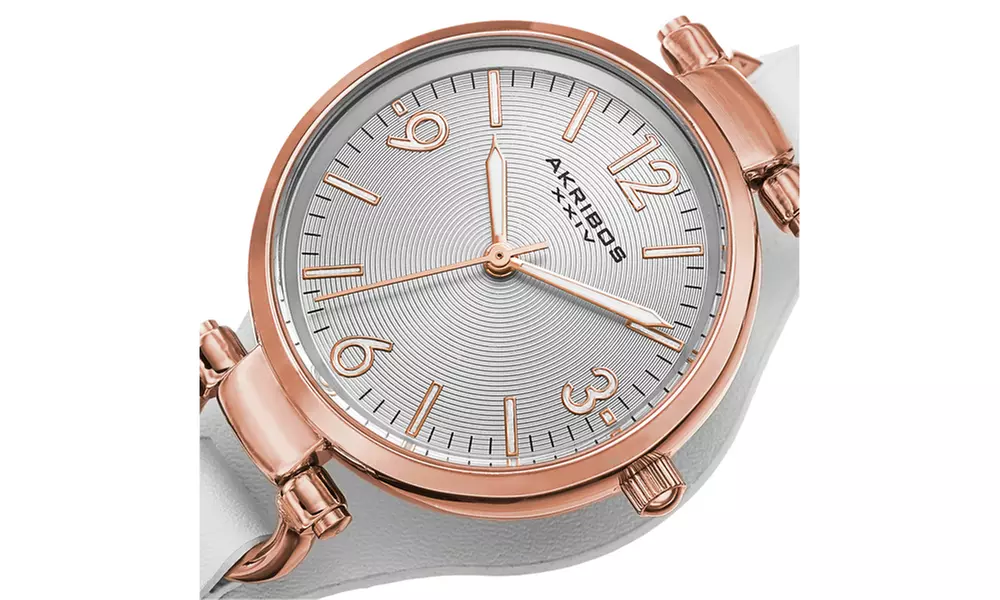 Akribos XXIV Ladies Quartz Thin Strap Bracelet Watch AKGP761