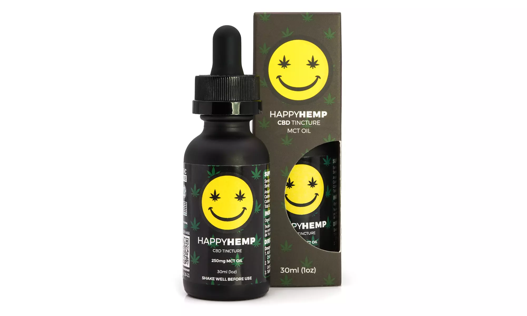 Happy Hemp CBD Oil Tinctures - MCT Oil and Hemp Oil