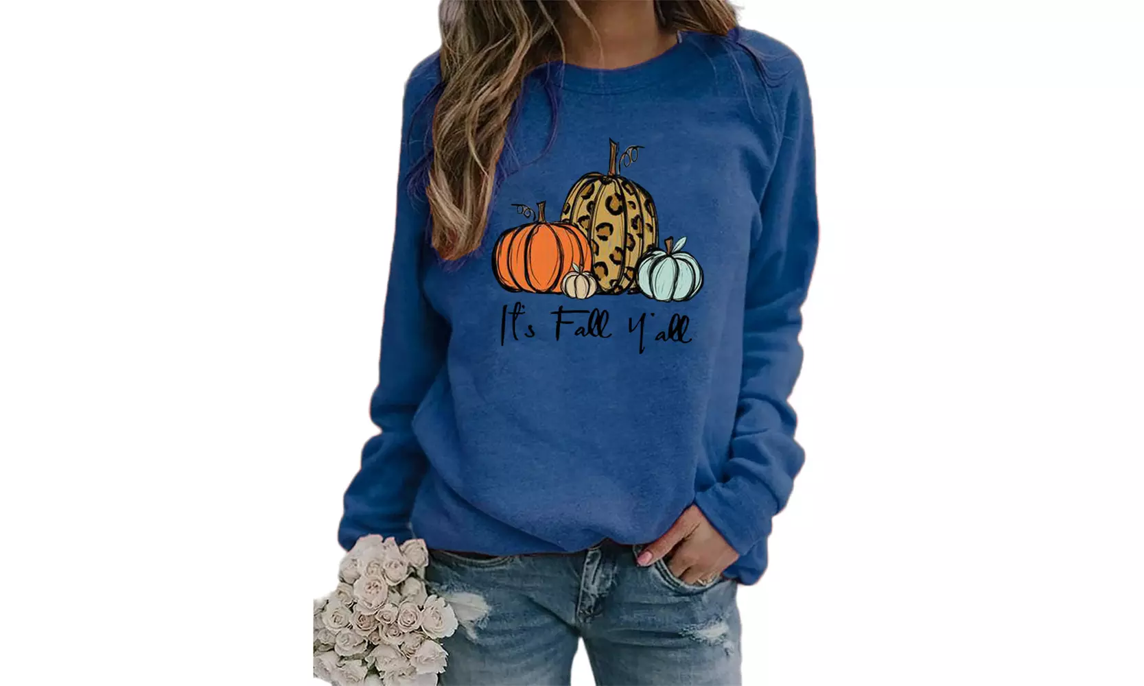 Womens Fall Halloween Tops Long Sleeve Casual Loose Fit Tunics - Second Medium