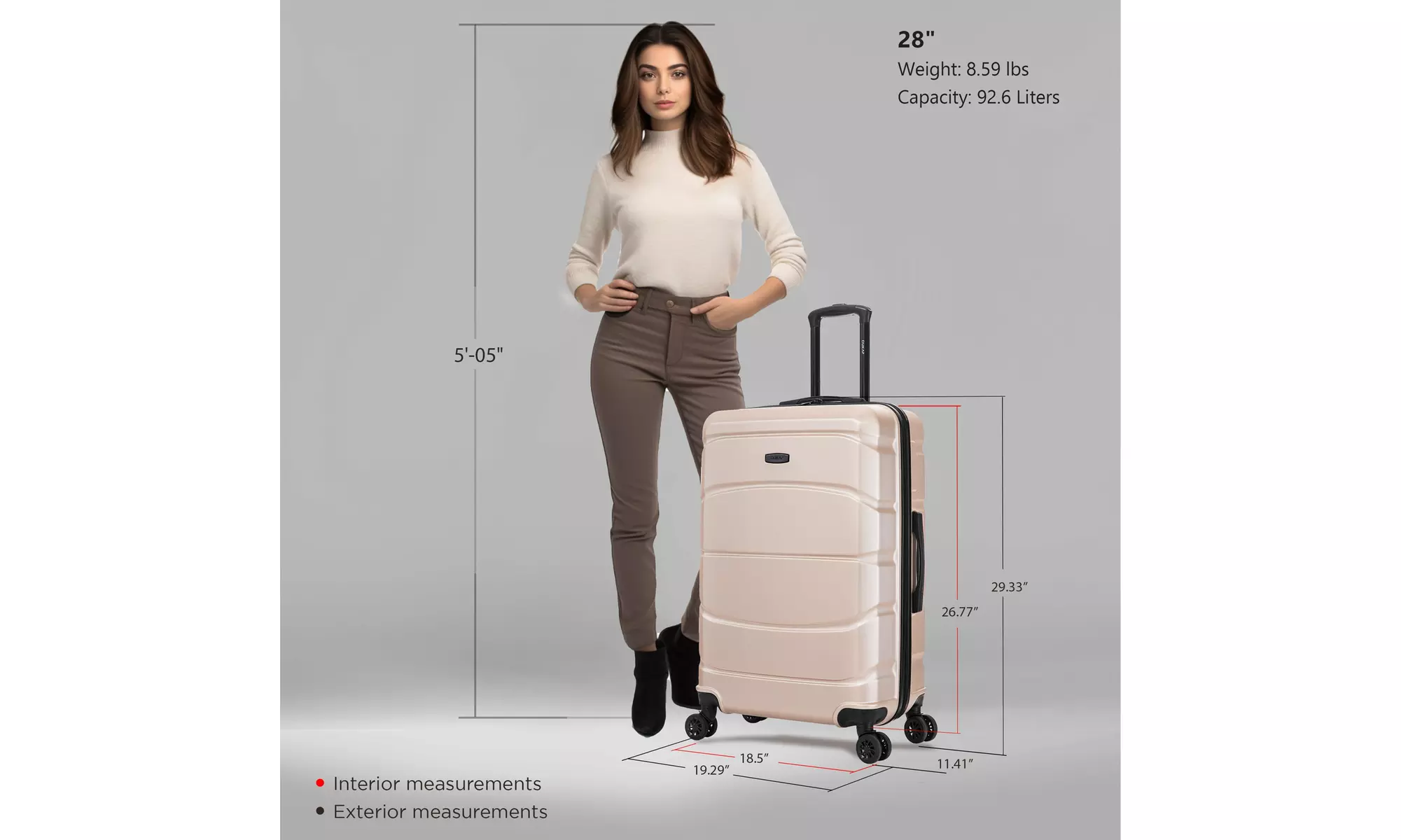 DUKAP Sense Lightweight Hardside Spinner Luggage 20"/24"/28"