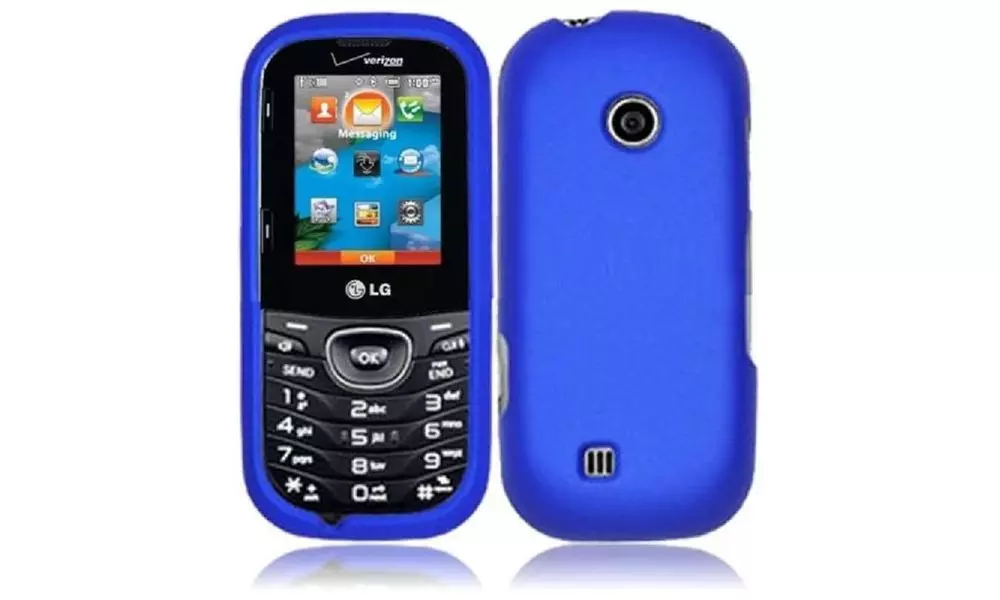 Insten Blue Rubberized Case For Lg Cosmos 3 Vn251s Lg Cosmos 2 Vn251 - Primary Image