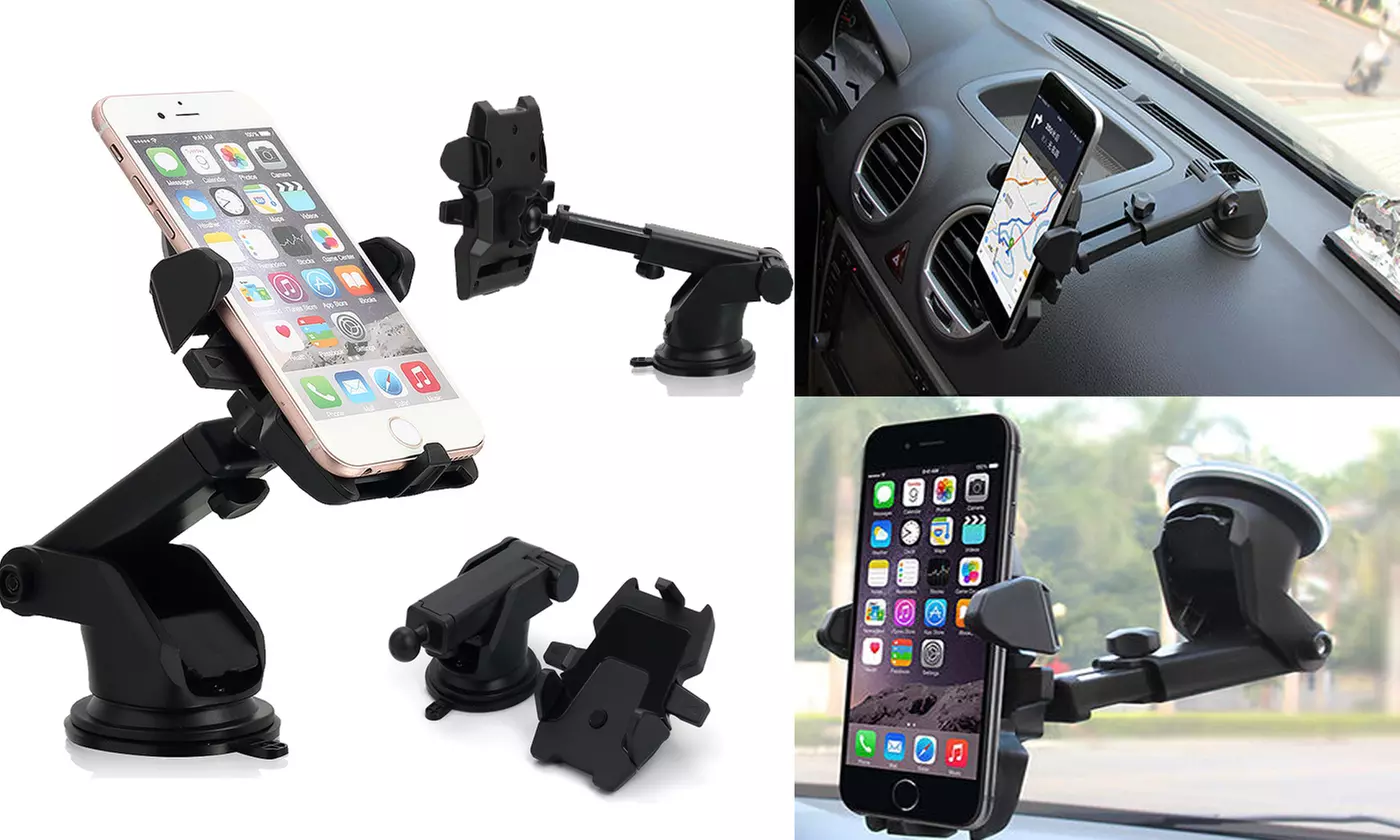 Car Windshield Dash Mount, 360 Degree Universal Cell Phone Car Holder Cradle