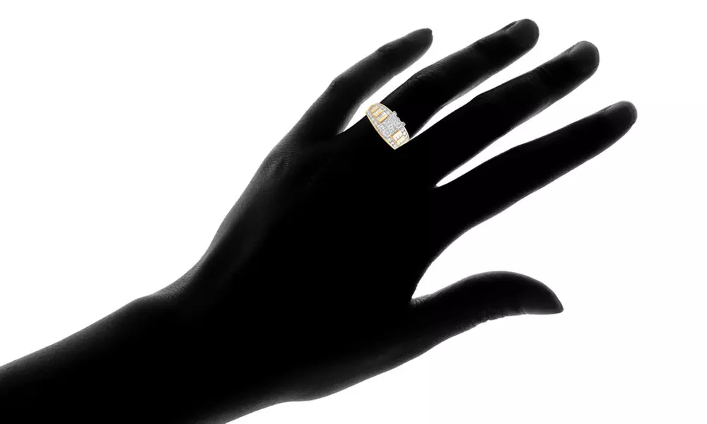 2.00 CTTW Diamond Cluster Square Engagement Ring in 14K Gold by DiamondMuse - Second Medium