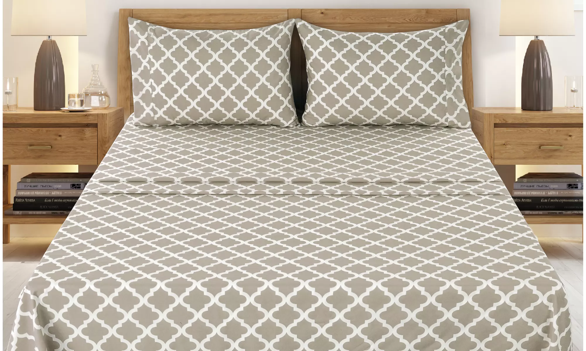 Quatrefoil 1800 Egyptian Quality Hypoallergenic Microfiber Sheet Set - Lux Decor