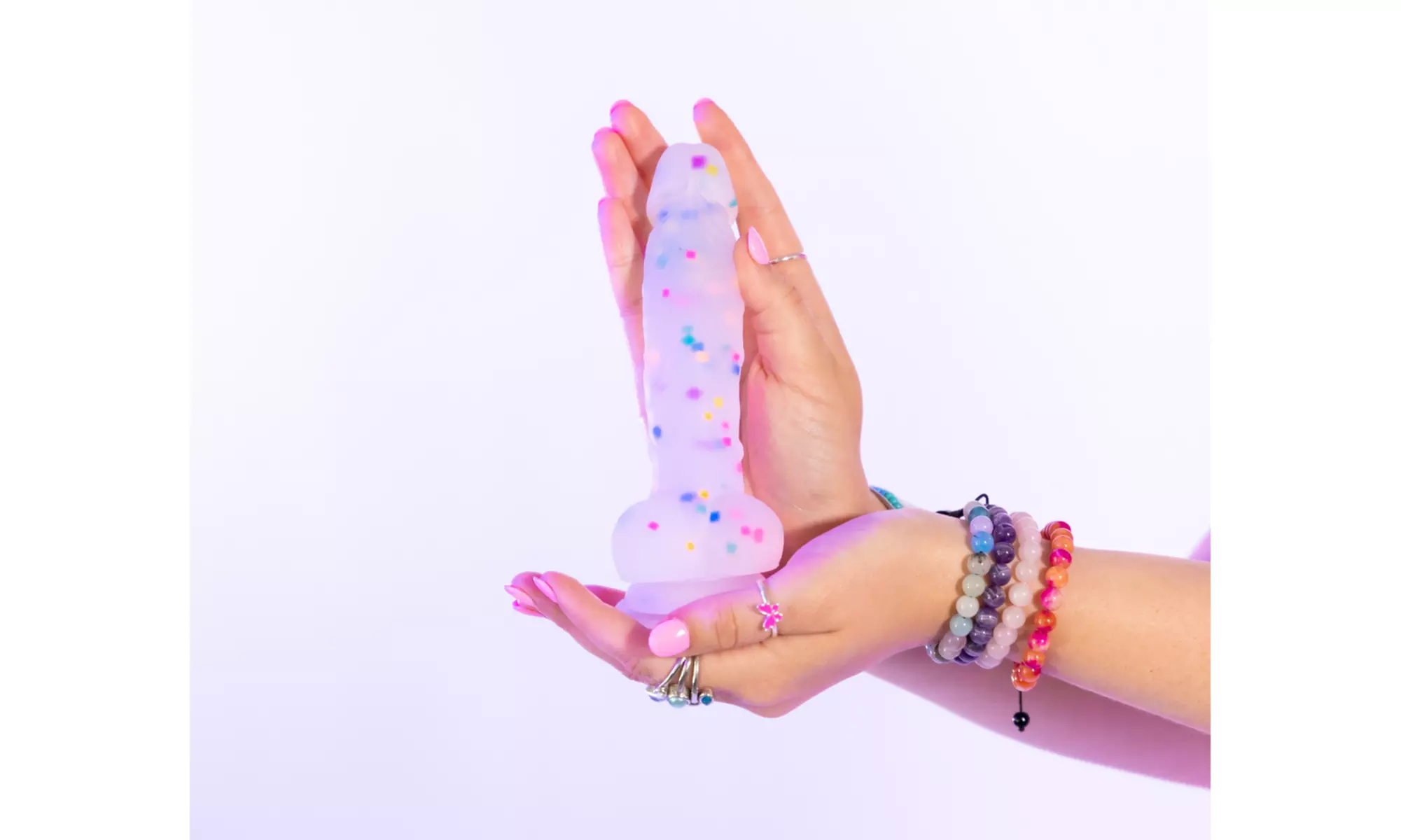 Cock-A-Palooza Confetti Silicone Suction Dildo 