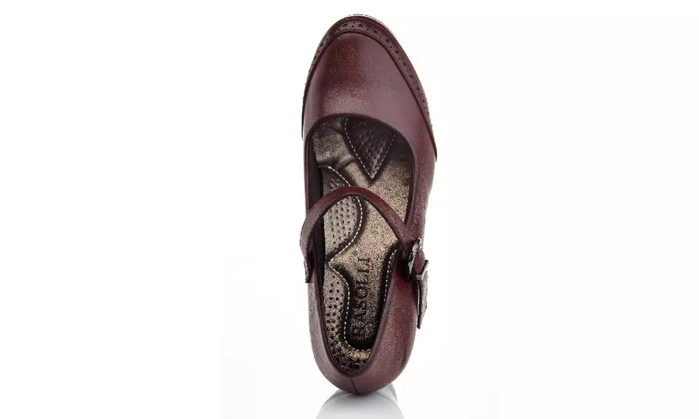 Rasolli Women's Virginia Mary Jane Wedge Pumps