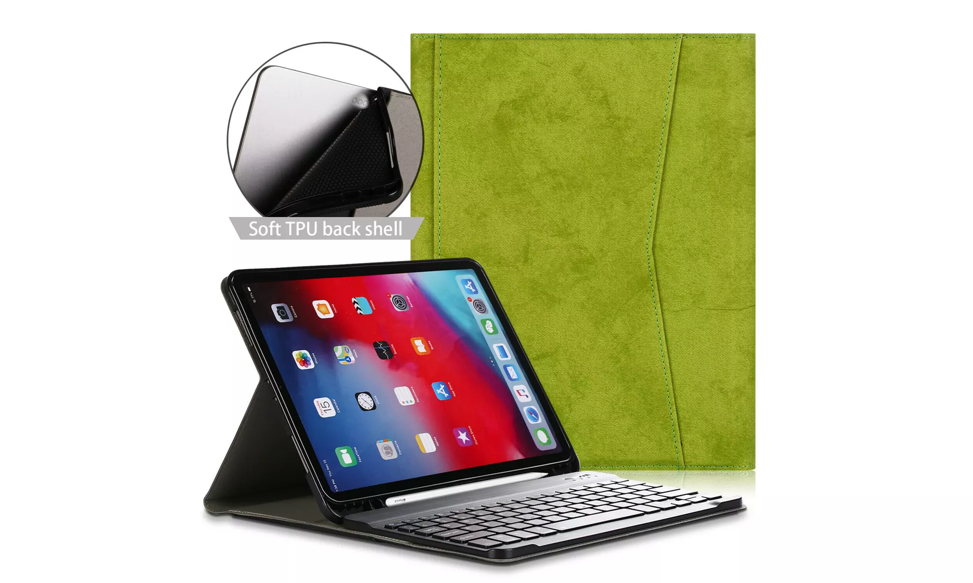 For Apple iPad Pro 11 inch Keyboard Case Flip Stand Cover with Wireless Keyboard