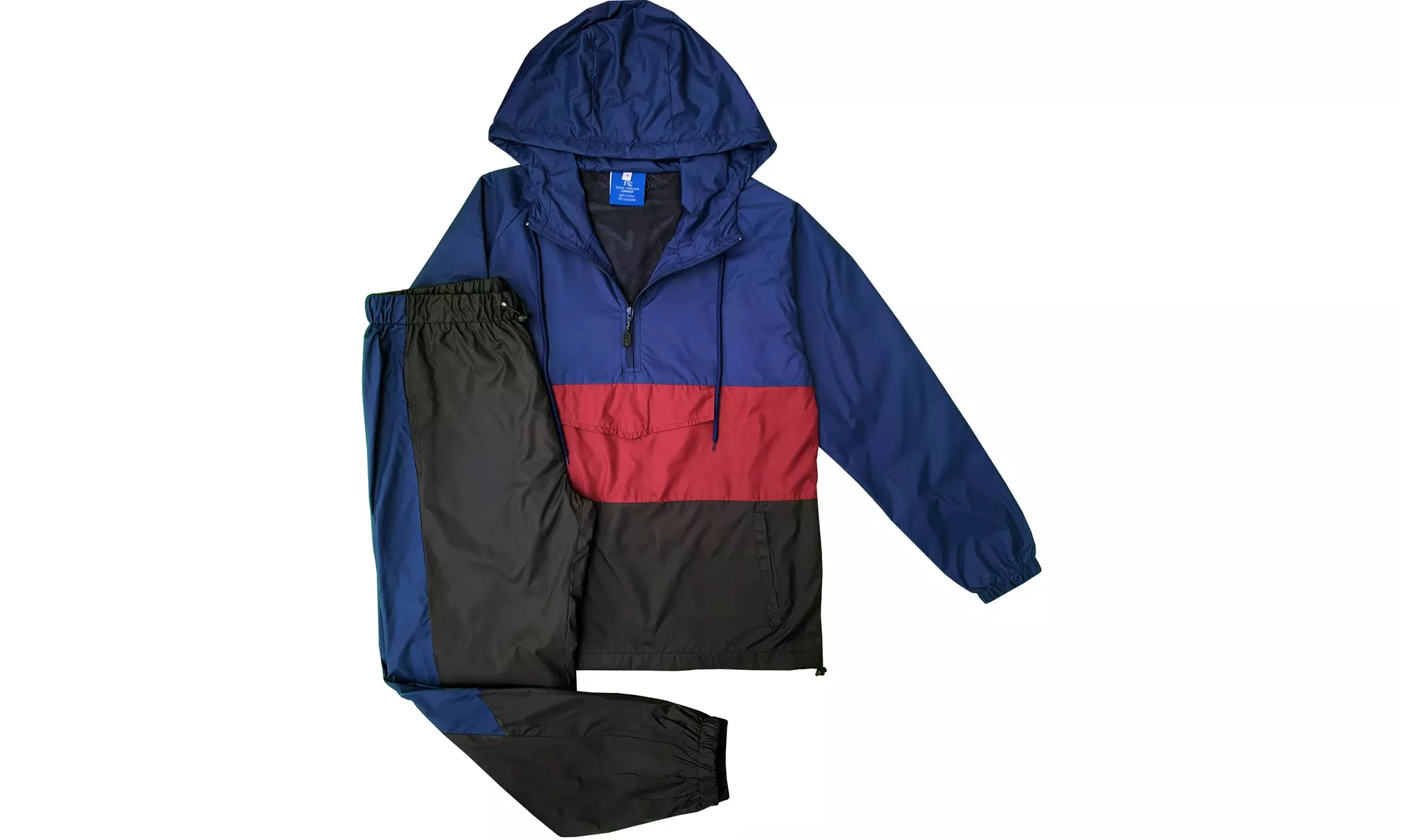Men's 2-Piece light weight Windbreaker Suit Sauna GYM Set with Mesh Lining 