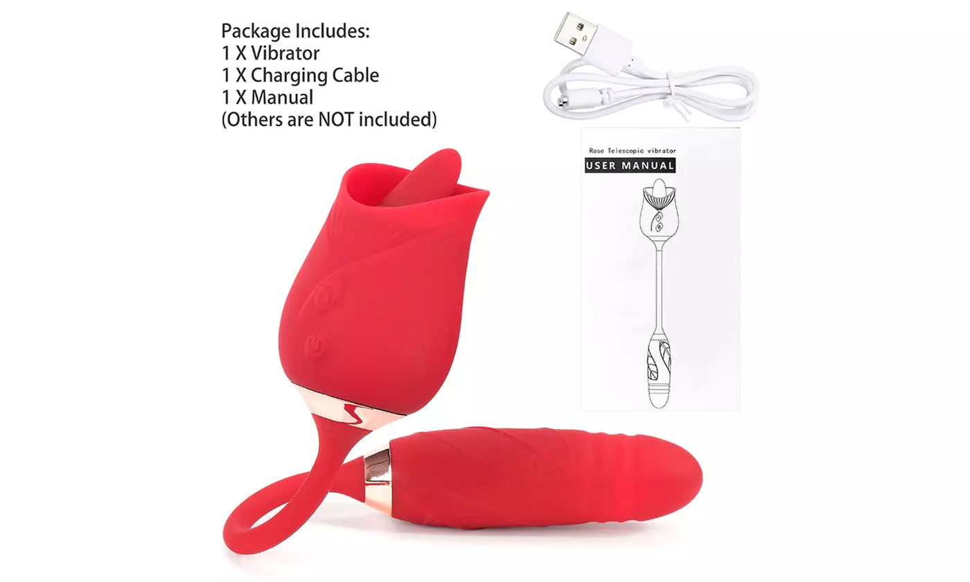10 Speed Rose G-spot Vibrator Clit Sucker Nipple Licking Sucking Dildo