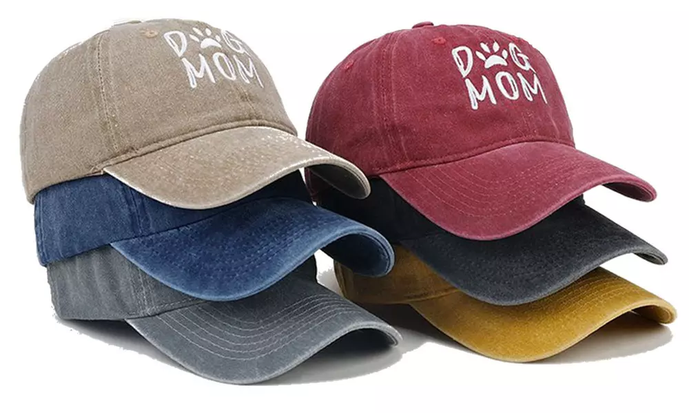 Pure Cotton "Dog Mom" Baseball Cap Hat