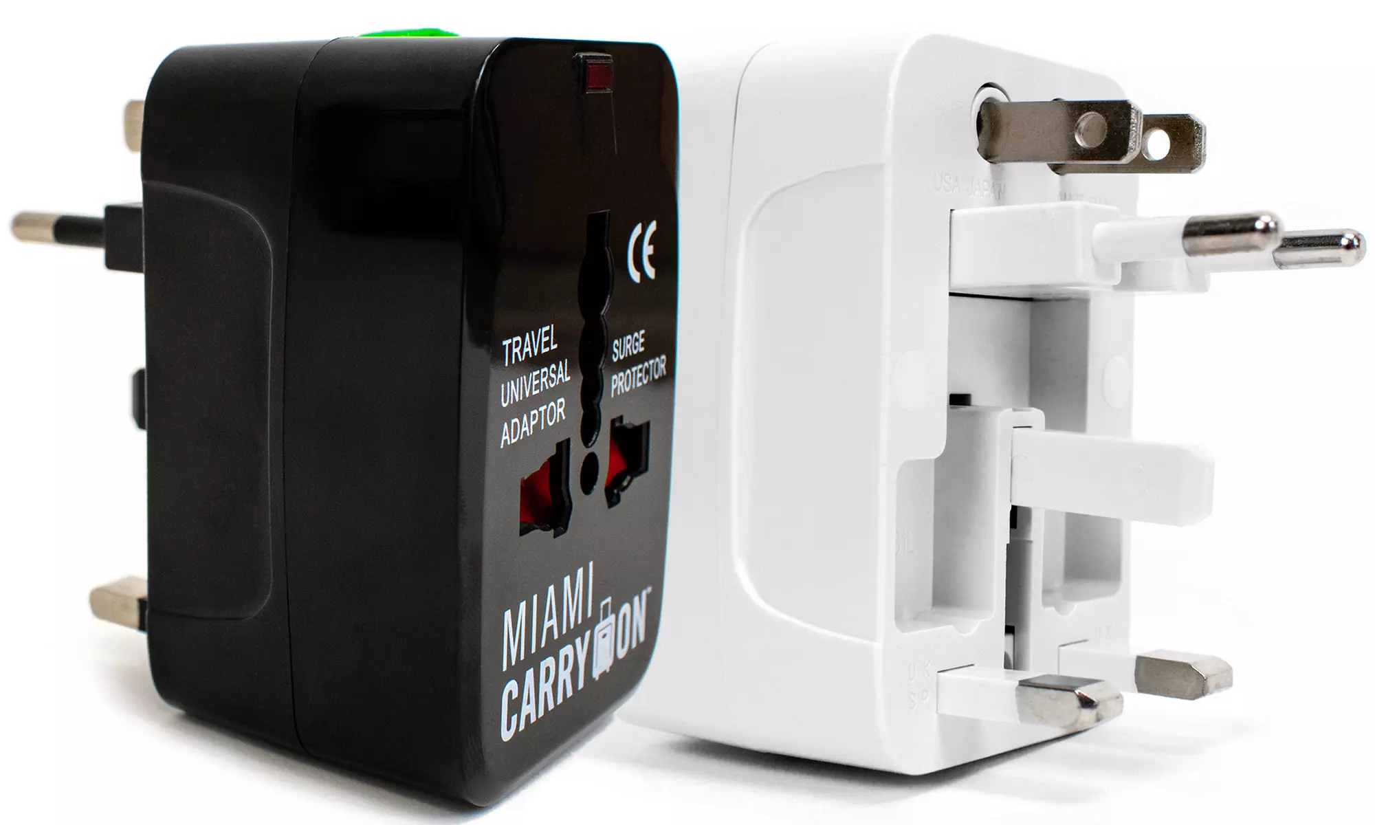 Miami CarryOn International Travel Adapter - Surge Protected Power Adapter