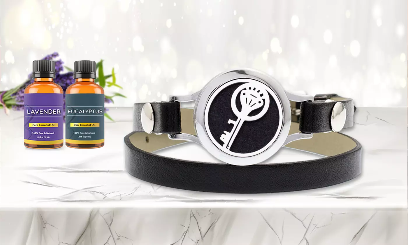 Aromatherapy Designer Essential Oil Diffuser Bracelet With 2 Essential Oils - Primary Image