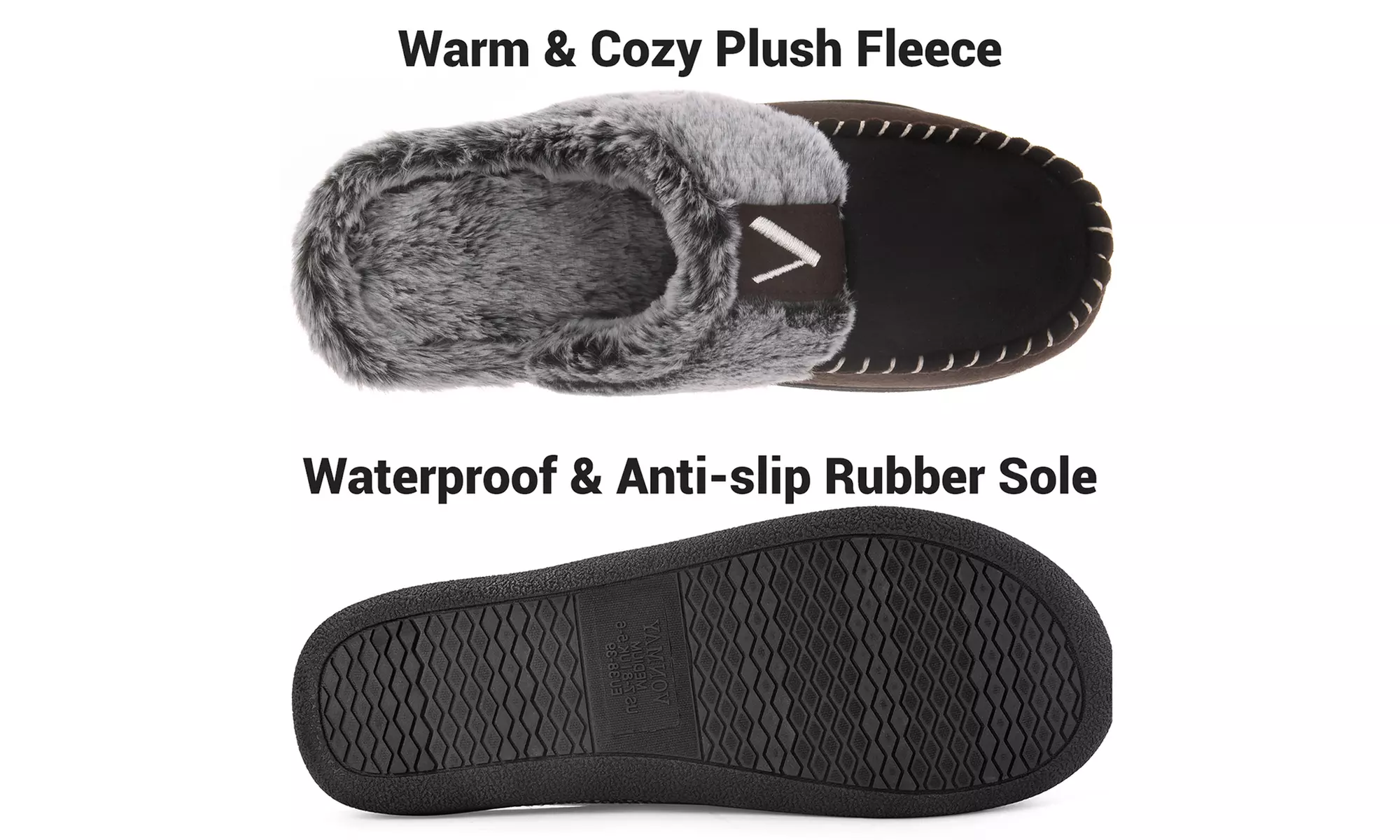 VONMAY Womens Memory Foam Comfy Fuzzy House Slipper Scuff Slip on Moccasin Shoes