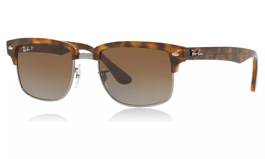 Ray-Ban Clubmaster Square RB4190-878/M2 Tortoise Frame & Polarized Lenses  - Primary Image
