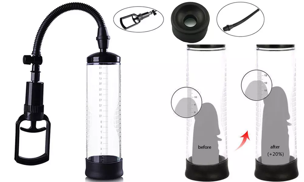 Penis Pump Stroker Air Pump Suction Enhancement Growth Enlarger Pump Extender - Primary Image