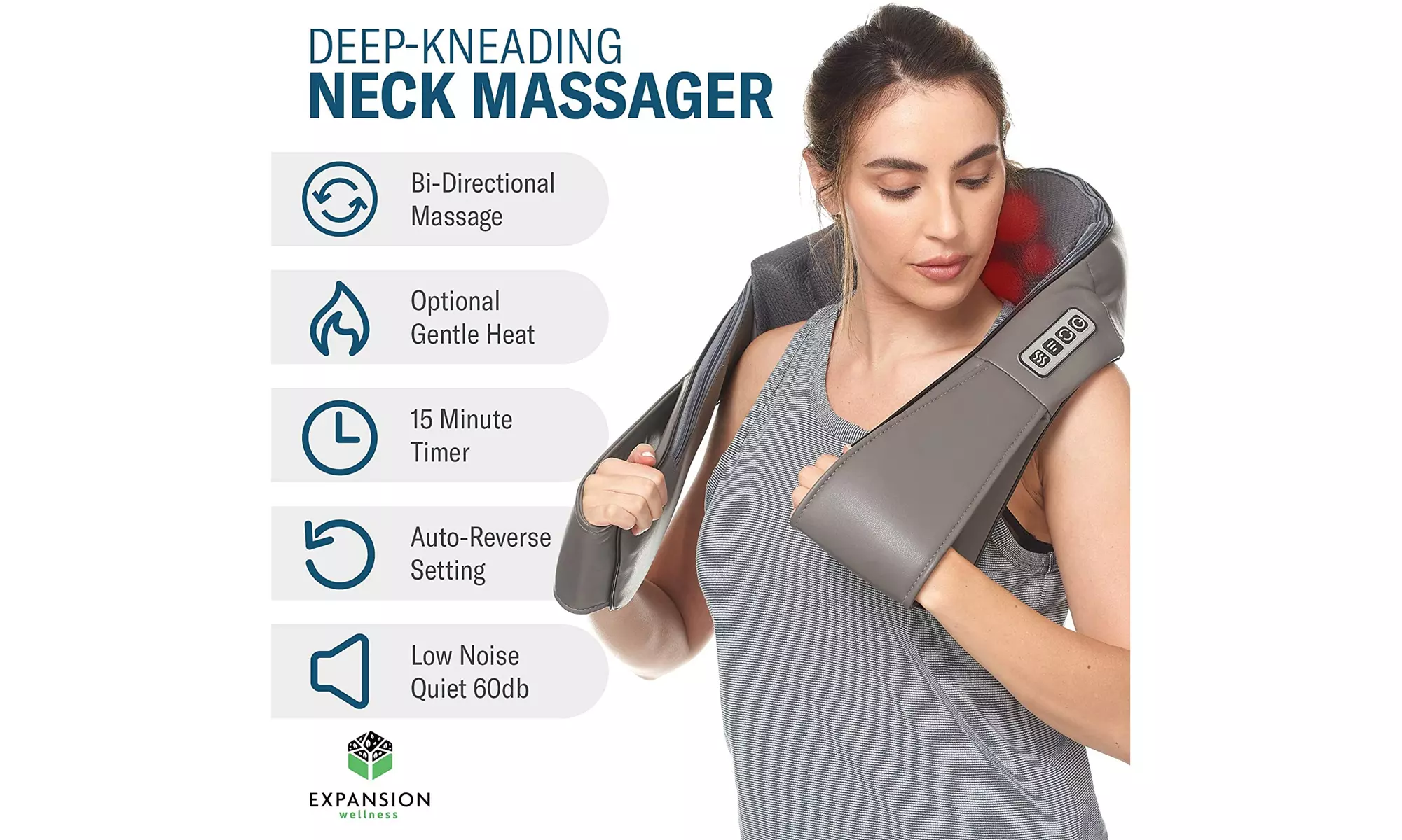 Shiatsu Back & Neck Massager ,Shoulder Massager with Heat - Second Medium