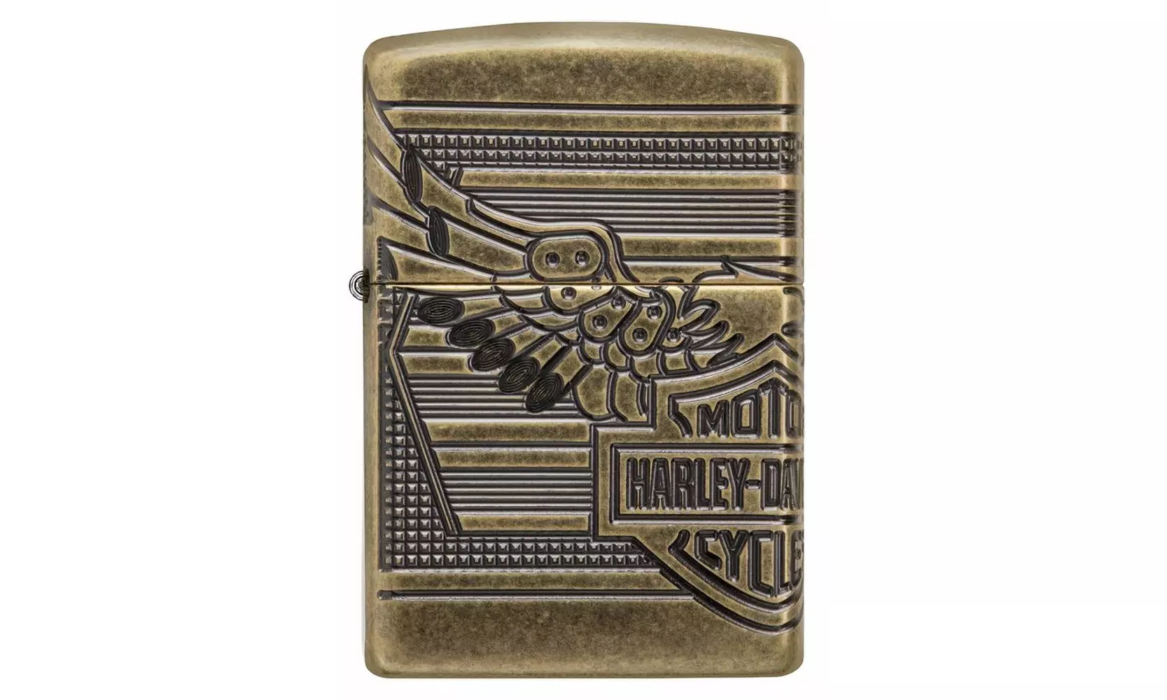 Zippo Harley Davidson 2019 Collectible, Armor Antique Brass Lighter #29898 - Primary Image