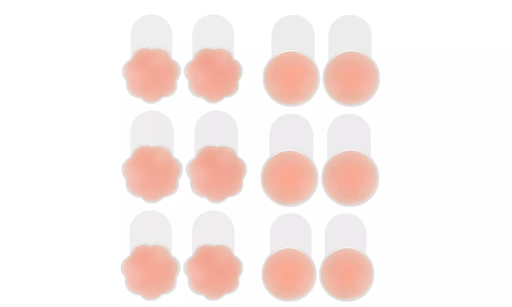 Women Adhesive Invisible Reusable Silicone Nipple Covers (3-6Pair) - Second Medium