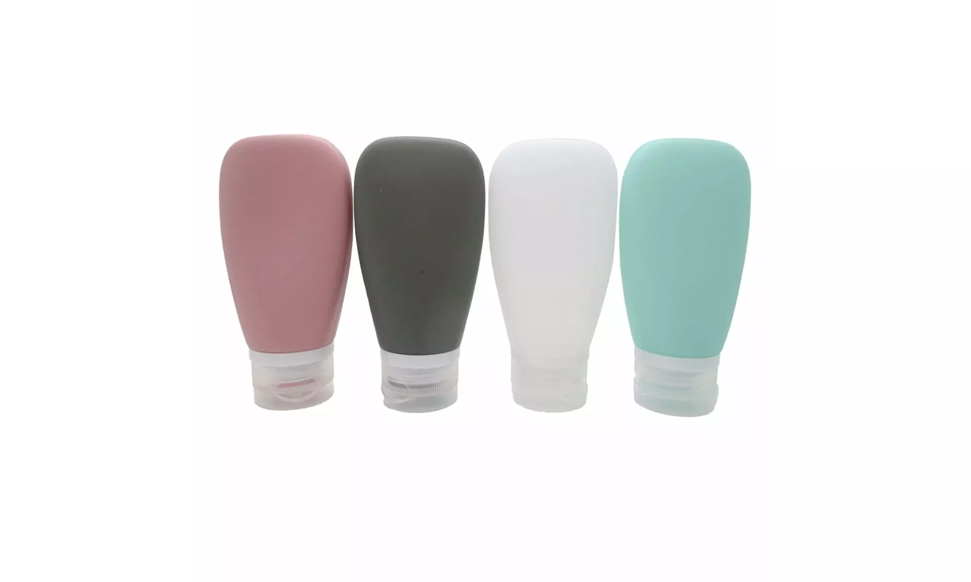 4 Travel Shampoo & Lotion Bottles, Silicone Toiletries, Refillable, Leak-Proof - Second Medium