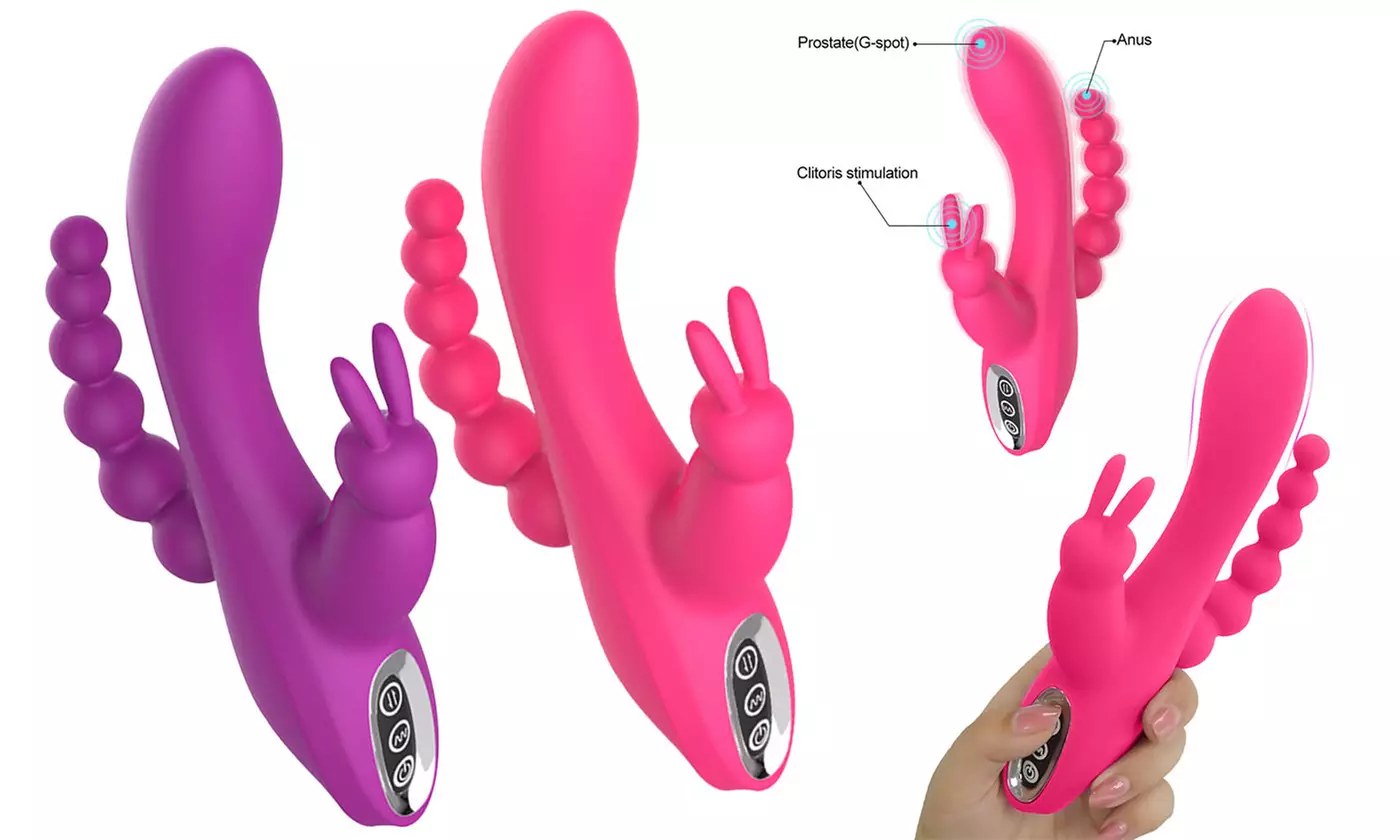 Triple Crown Rabbit Vibrator Waterproof Magnetic Rechargeable Anal Clit Vibrator
