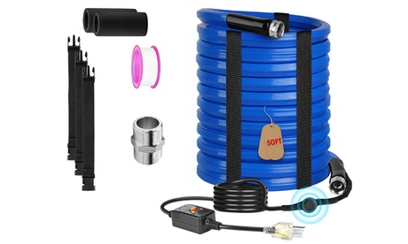 IMounTEK Heated Water Hose With Thermostat And Freeze Protection Blue 25FT