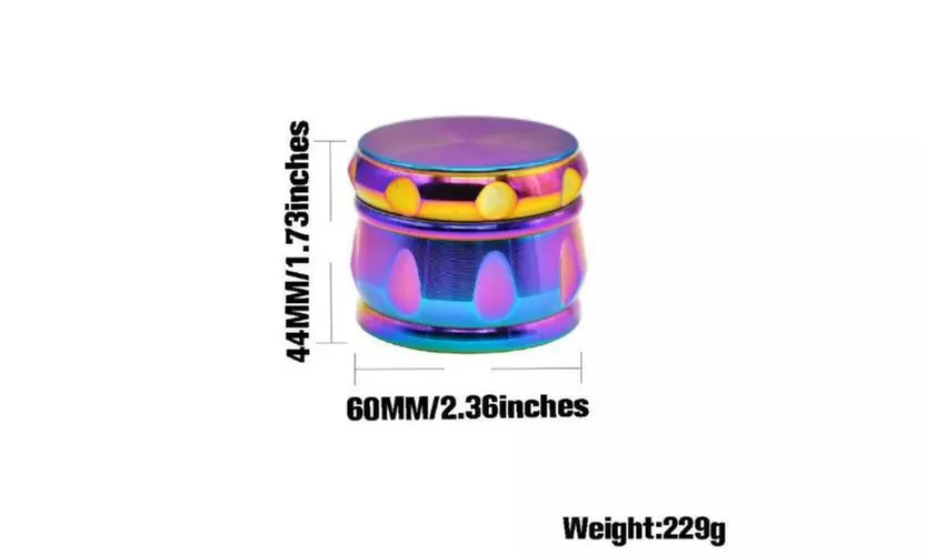 Rainbow Titanium Crusher 3-Chamber Herb Tobacco Flower Stainless Steel Grinder 