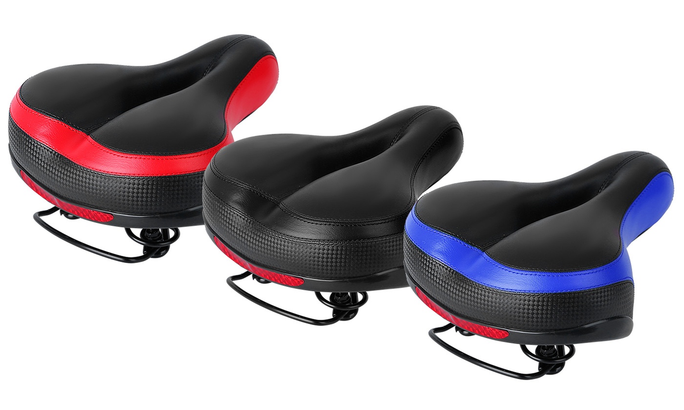 LakeForest Padded Foam Hollow Bike Seat Saddle w/ Dual Springs & Reflective Tape