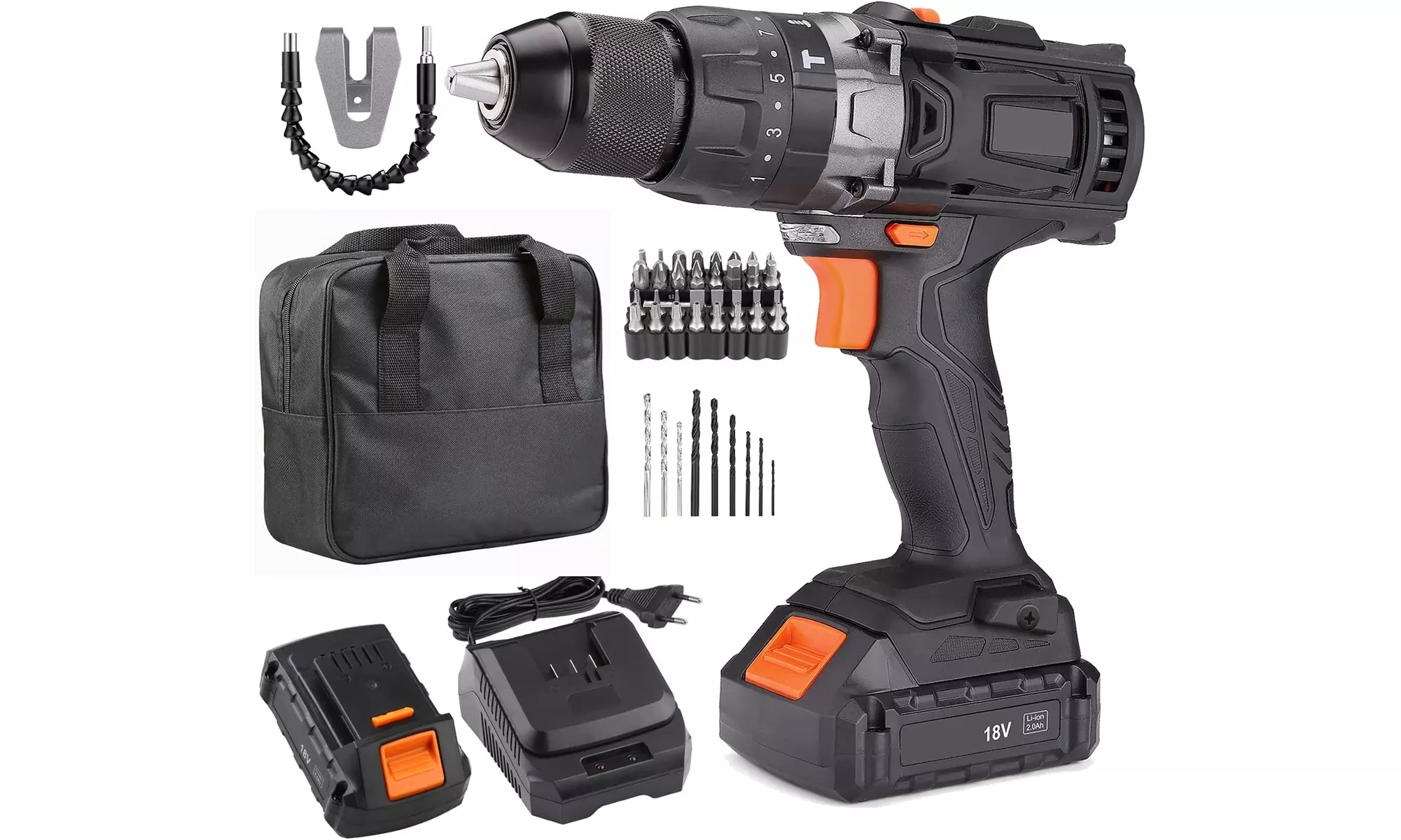 Cordless Drill 20V, Hammer Drill with 0-1600RMP Variable Speed,35N - Primary Image