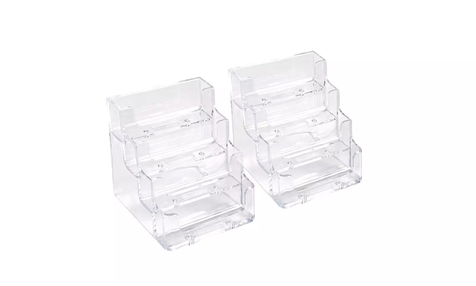 Acrylic Business Card Holder - 2 Pack Clear Business Card Display Stands - Primary Image