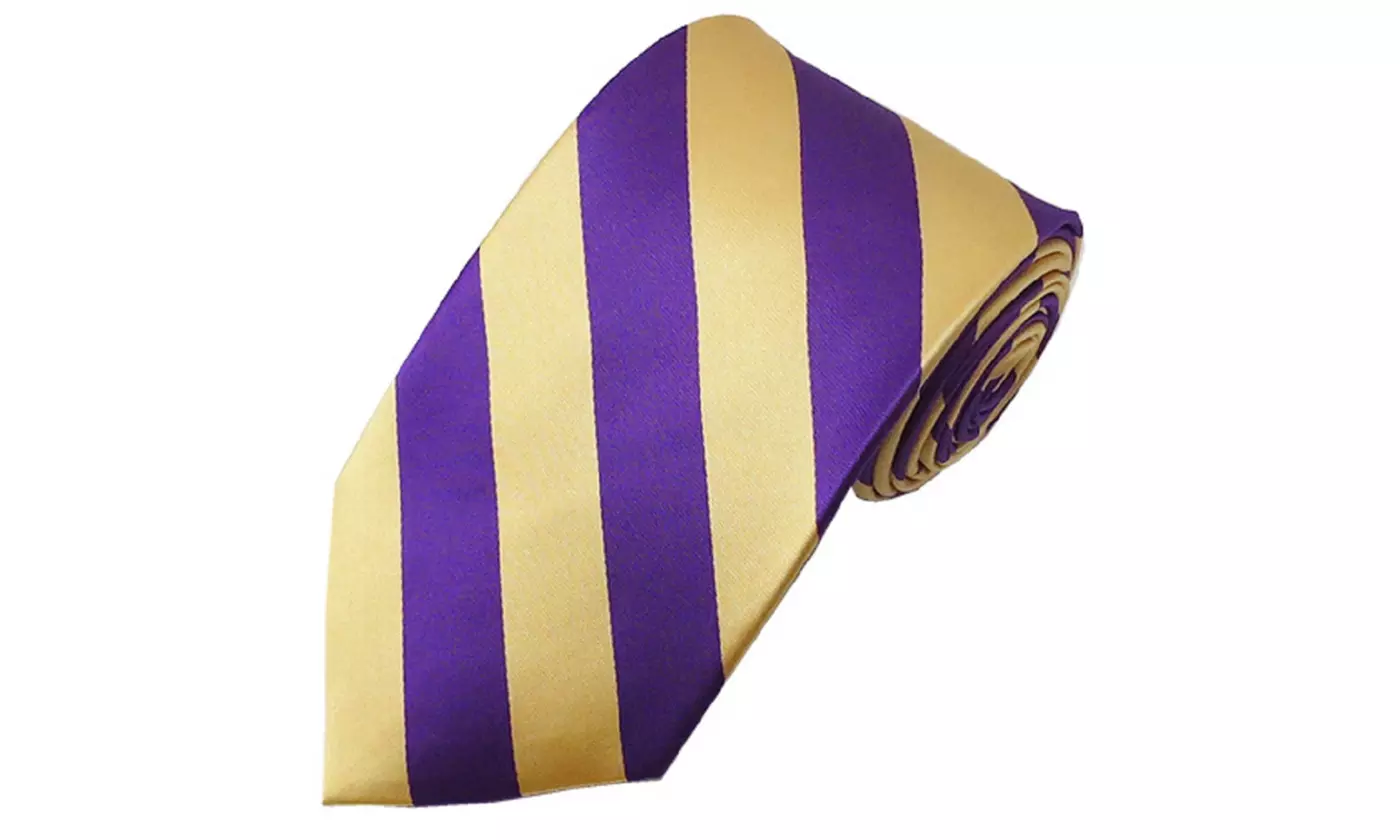 Men's 3.5" DSular College Stripe Woven Tie- Multiple colors available - Second Medium