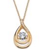 Image 3: 1.04 TCW CZ in Motion 14k/SS Teardrop Necklace 18"