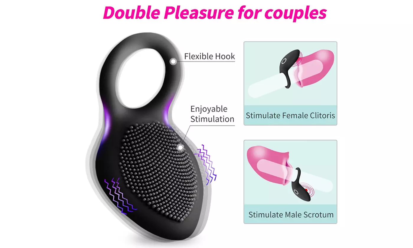 10 Speeds Penis Vibrating C-Rings Clit Vibrators Couples Sex Toy
