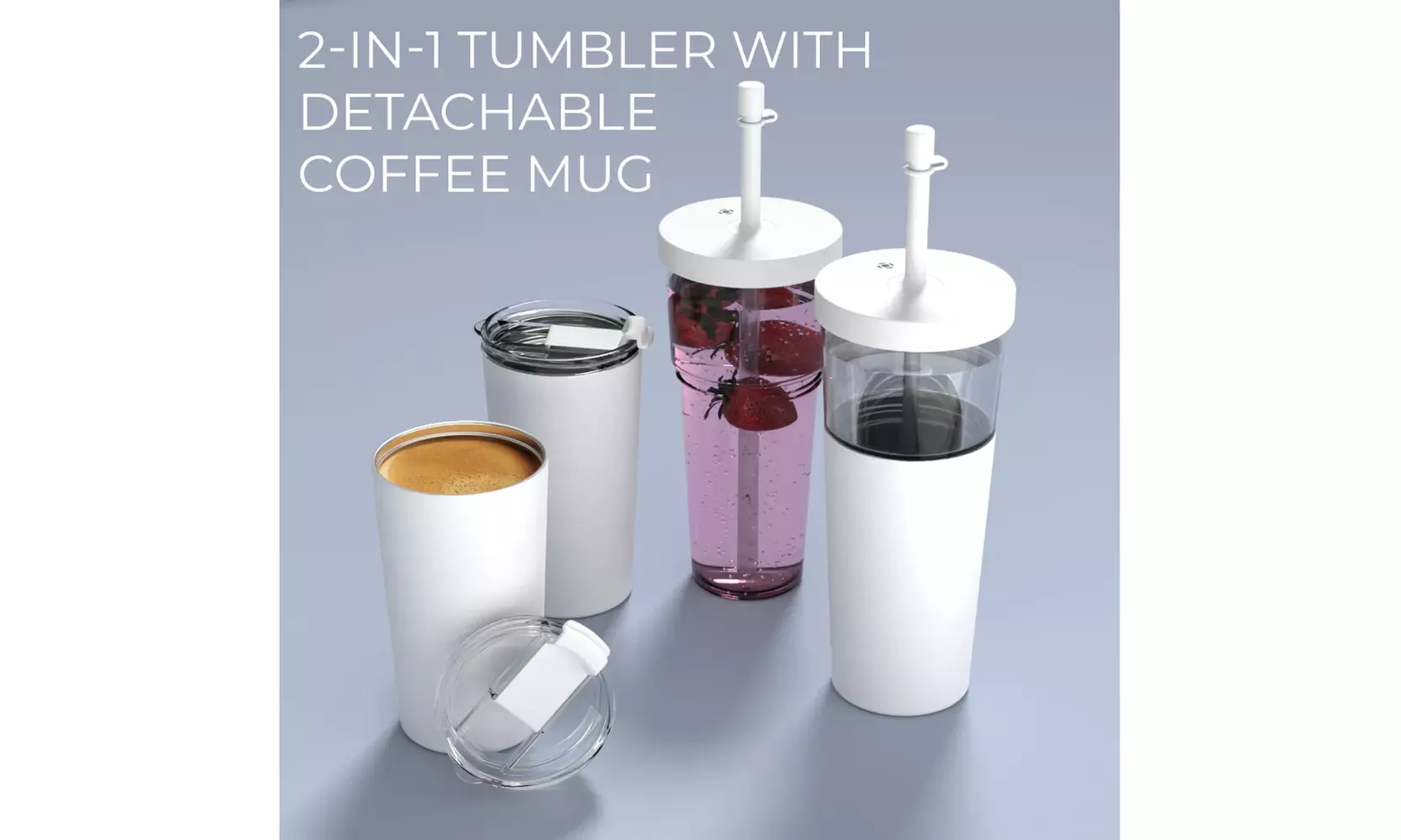 Asobu Marina 2-in-1 Spill-Proof Straw Tumbler with Detachable Coffee Mug