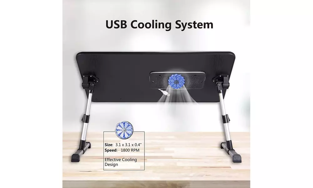 Laptop Stand Holder Study Table Cooling Fan Foldable Computer Desk