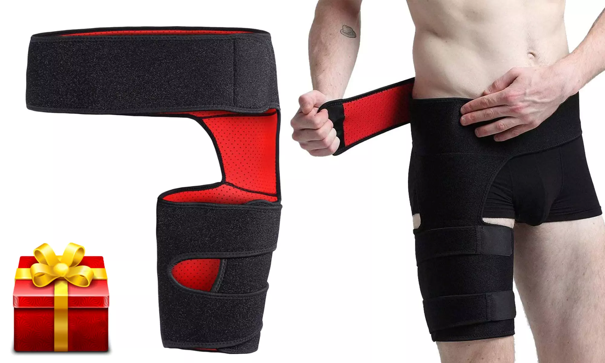 Hip Brace Groin Thigh Supports Compression Sleeve for Sciatica Pain Relief - Primary Image