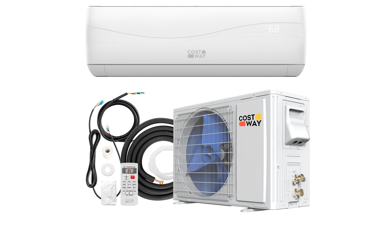 Costway 18000 BTU Ductless Mini Split Air Conditioner and Heater with Heat Pump